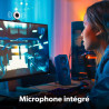 Webcam Full HD 1080p avec Anneau LED intégré - Noir