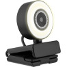 Webcam Full HD 1080p avec Anneau LED intégré - Noir