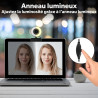 Webcam Full HD 1080p avec Anneau LED intégré - Noir